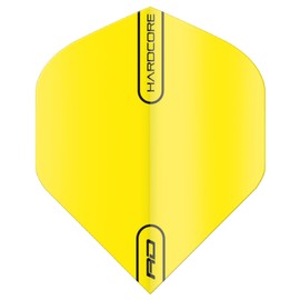RED DRAGON Hardcore XT Fluoro Yellow Extra Thick Standard Dart Flights - 5 sets Per Pack (15 Dart Flights in total)