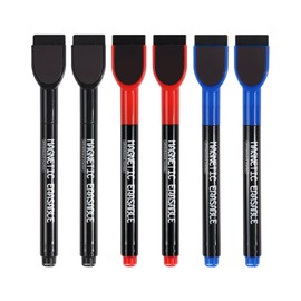 ALLVD Dry Erase Marker Pens Set of 6 [Black 2 Red 2 Blue 2]