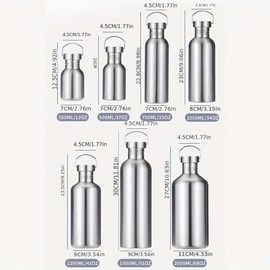 17/25 oz Common household Single Walled Stainless Steel Leak Proof Sports Water Bottle 18/8(304) Cup for Cyclists, Runners, Hikers, Beach Goers, Picnics, Camping - BPA Free(41 oz)