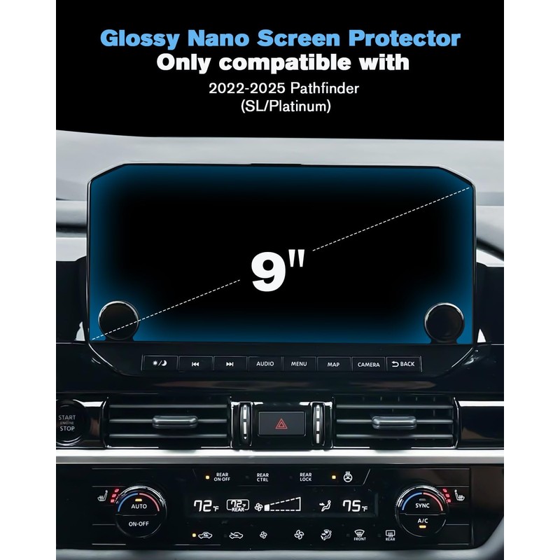 WEIPIN For 2022-2025 Pathfinder (SL/Platinum) Screen Protector 9 Inch Nano