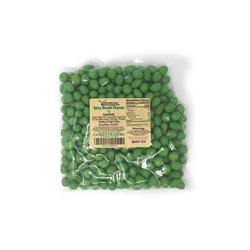 YANKEETRADERS Brand Spicy Wasabi Coated Peanuts - 1 POUND