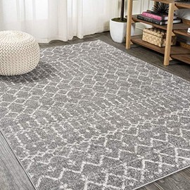 JONATHAN Y MOH101C-8 Moroccan HYPE Boho Vintage Diamond Gray/Ivory 8 ft. x 10 ft. Area Rug, Bohemian,Vintage,Southwestern,Casual,EasyCleaning,Bedroom,LivingRoom, Non Shedding
