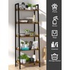 5-Tier Ladder Shelf, Ladder Bookshelf Storage Rack, Rustic Bookcase Wood