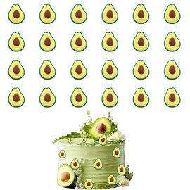 Etwgbaby 25 PCS Avocado Cupcake Toppers Mini Fruit Cupcake Picks Sweet Fruit Baby Shower Birthday Wedding Party Baby Shower Summer Garden Party Decoration Supplies (green)