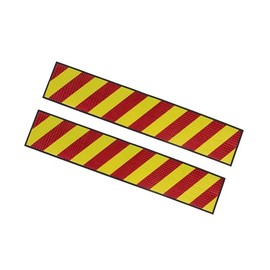 Motoforti 2 Pcs Car Decoration Yellow Red Stripe Print Reflected Stickers Long-lasting
