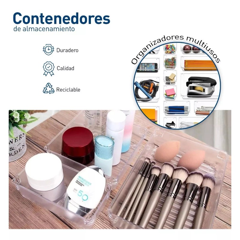 Bluelander Organizador De Cajones Joyas Maquillaje 25 Pzas De Plástico