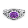 DOTOUJOUR East-West Natural Amethyst Promise Ring for Women 8 *
