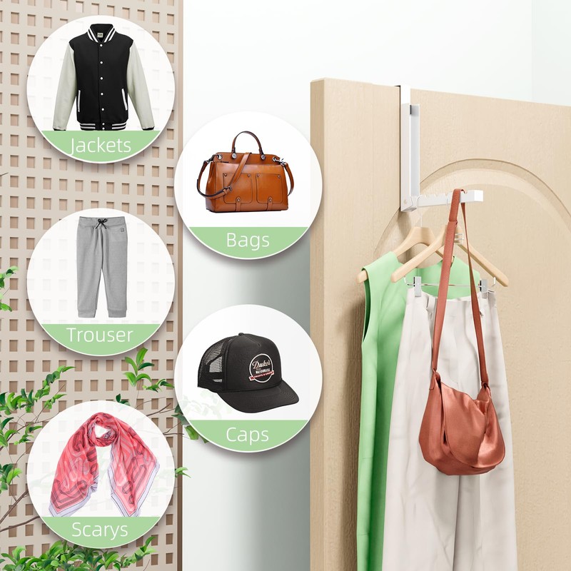 2 Pack Over The Door Hangers, Folding Over The Door
