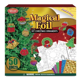 ATFUNSHOP Christmas Crafts for Kids - Magical Foil DIY Christmas Oranments - No Mess Xmas Art Activities Kit for Ages 4 5 6 7 8 9 - Fun & Ideal Stocking Stuffer & Christmas Gift for Boys & Girls