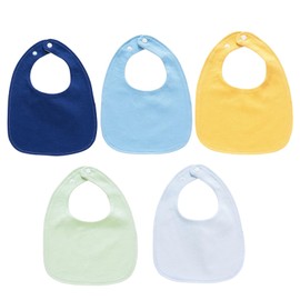 AUPOWER Baby Bibs, Pack of 5 Drool Bibs Baby, Adjustable Burp Cloth Baby, Super Absorbent Organic Cotton Neckerchief Baby, Bib for Baby Shower Party Boys Girls, blue