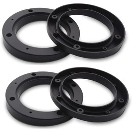 AnRui 6.5 Inch Universal Fit Car Speaker Spacer Adaptor Ring Mounting Bracket Plastic Black Car Stereo Speakers Spacer, 4Pcs