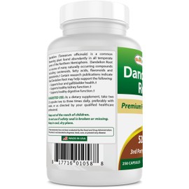 Best Naturals Dandelion Root 520 mg 250 Capsules (Pack of 3)