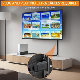 Neoteck Wii to HDMI Converter 1080P 5ft/150cm HDMI Cable Built-in Audio Video Cable for TV,Plug and Play HDMI Adapter Compatible with Wii,Wii U,HDTV,etc.-Black