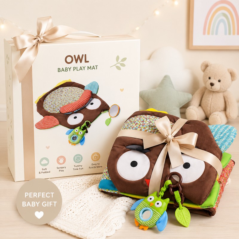 Owl Baby Play Mat for Floor Play – Soft Polyester