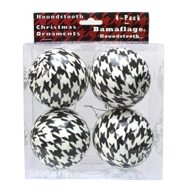 Houndstooth Christmas Ornaments (12 Pack)! Classic Black and White Check Pattern on 3" Diameter Ornaments. Alabama Houndstooth Collection by Havercamp