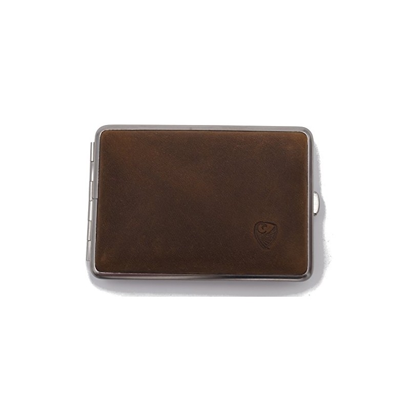 Germanus pill box case, made in Germany, large, brown
