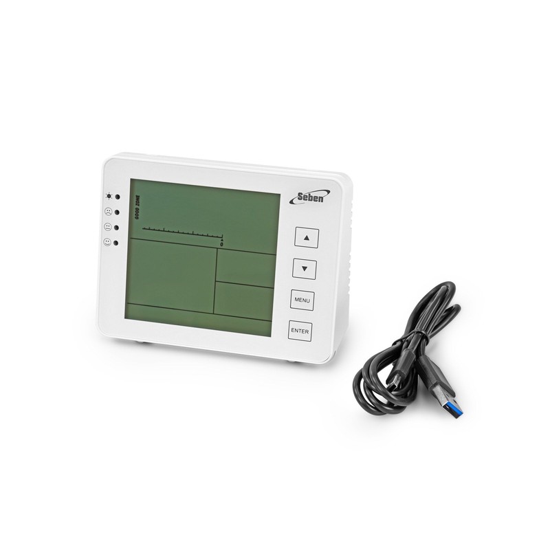 Seben 1200P W CO2 meter and monitor with traffic light,