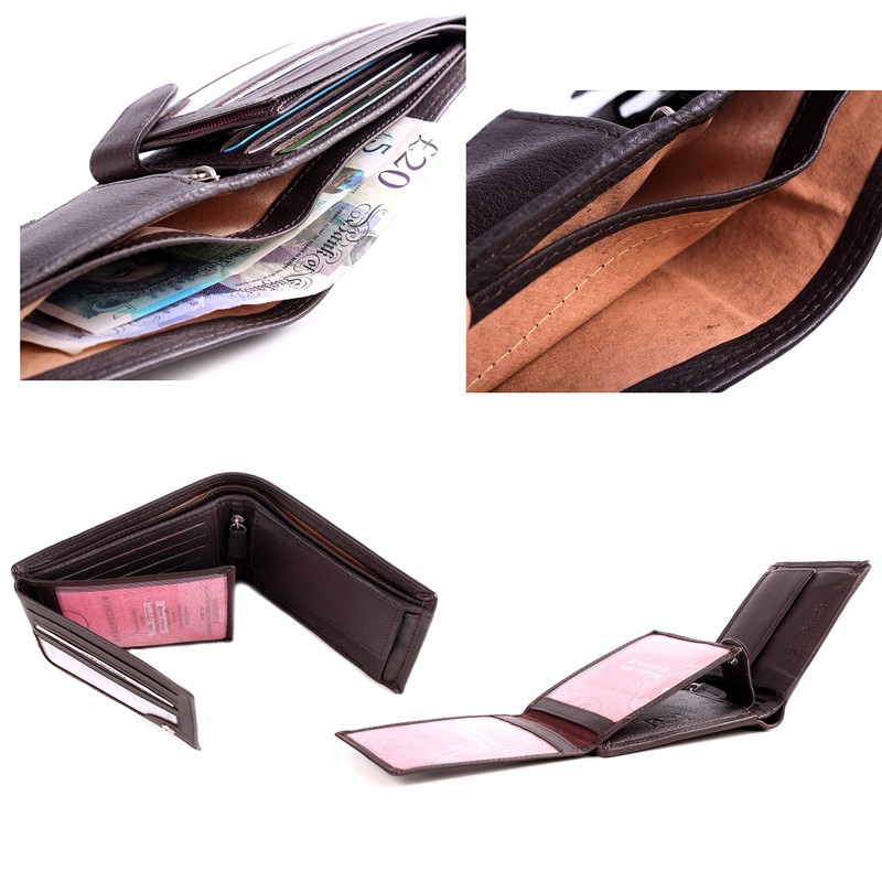 Wedmay Genuine Leather Wallet with RFID for Men's Coin Compartment