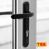 TSS Black UPVC Door Handle Pair Set, Sprung, 92mm PZ