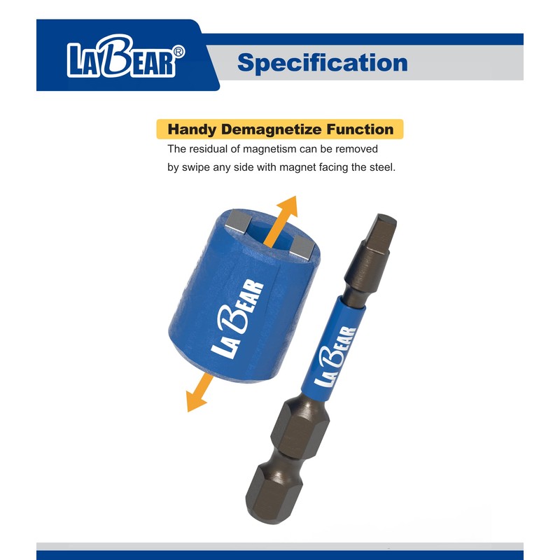 LaBear - 10piece Robertson square Impact high torque Screwdriver Bit