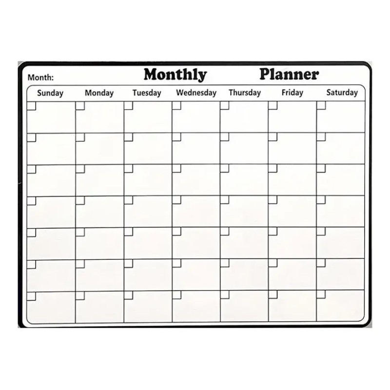 Elegante Pizarra Magnética Con Calendario De Borrado En Seco