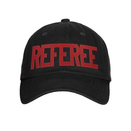 Classic Referee Hat Premium Cotton Low Profile Unstructured Adjustable Strapback Black Red
