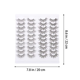 Healeved 40 Pairs Artificial False Eyelashes Makeup False Eyelashes Women’s Suits Faux Lashes Girl Makeup Eyelashes Fans Volume False Eyelash Miss Fiber Eyelash Tool Lengthen