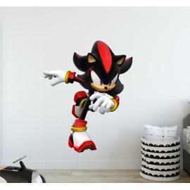 HD Shadow Hedgehog Wall Decal, Cartoon Video Game Wall Art for Kids Room Wall Decor, Removable & Repositionable Fabric Wall Sticker (18" Tall x 14" Wide)