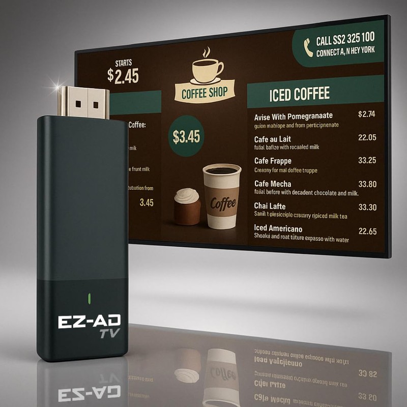 EZ AD TV Digital Signage Stick, Cloud-Controlled Digital Signage Media