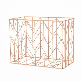 Y YOMA 1 Pack Rose Gold Hanging File Folder Organizer Letter Size Metal File Kit File Folder Filing Basket for Desk Home Office Classroom Supplies