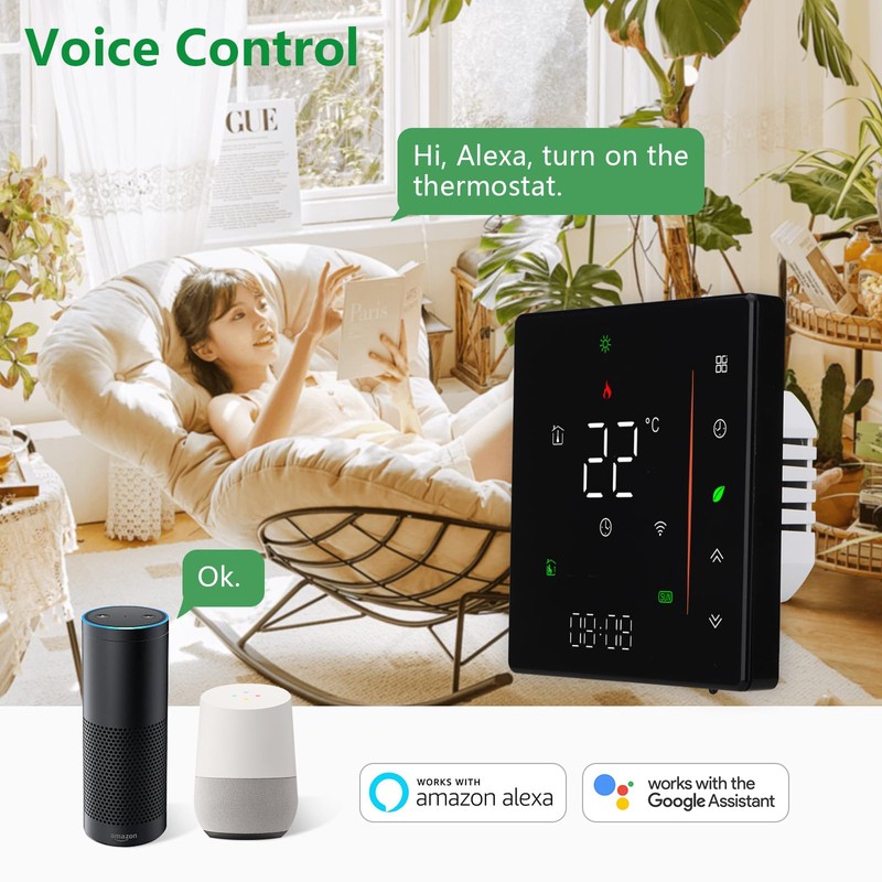 Wengart WIFI Thermostat BHT006,AC230V 3A for Water Heating System,2.4GHz eWelink