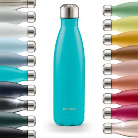 Blumtal® Trinkflasche Edelstahl Charles - Thermosflasche 1L - BPA-freie Thermo Trinkflasche kalt&warm - auslaufsichere Trinkflasche Metall 1000 ml - Thermos Trinkflasche - Petrol