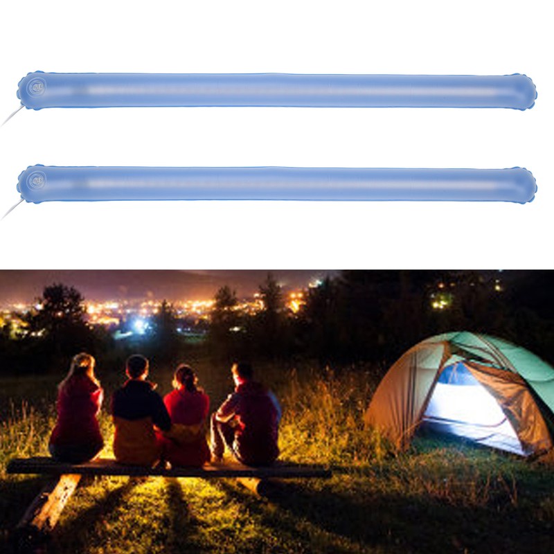 2PCS Inflatable Camping Light Portable Foldable Inflatable USB Charging Monochromatic