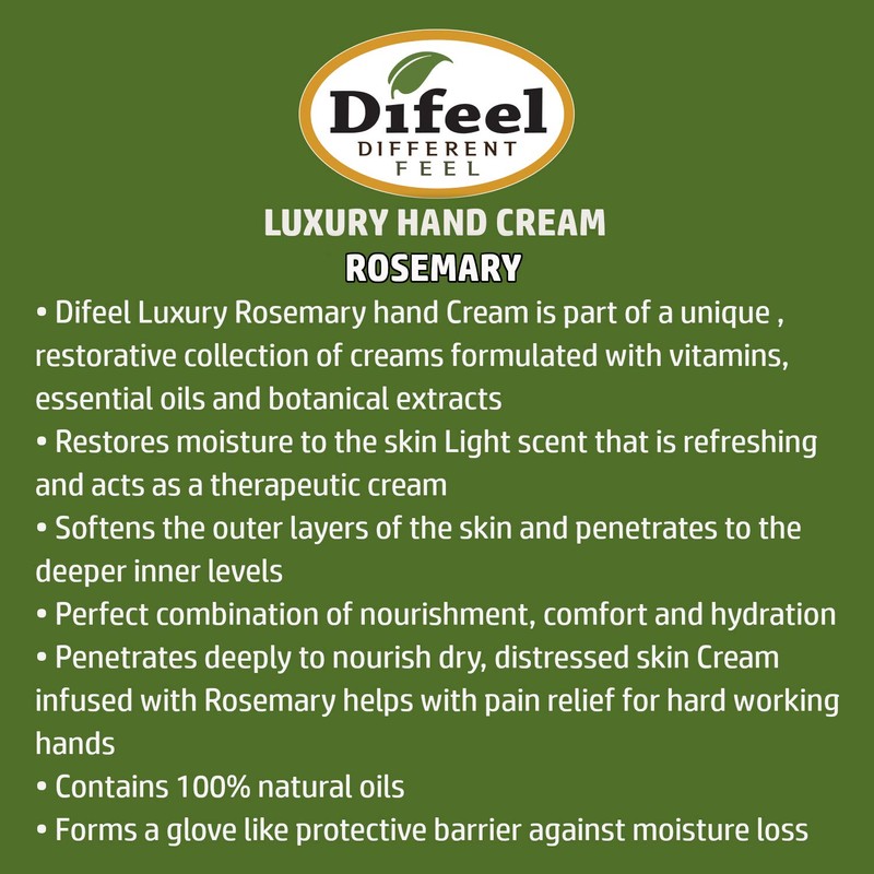 Difeel Rosemary Natural Hand Cream 1.4 oz (40 g) Rosemary