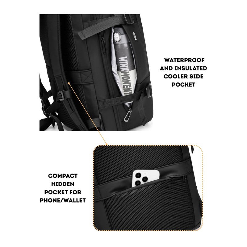 Vacuum Seal Travel Backpack 60L Expandable Air Compression System, Water