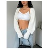 Milumia Women's Open Front Sweater Shrug Lantern Long Sleeve Crop