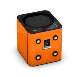 Boxy Fancy Brick Single Automatic Watch Winder - Orange (with Adapter)
