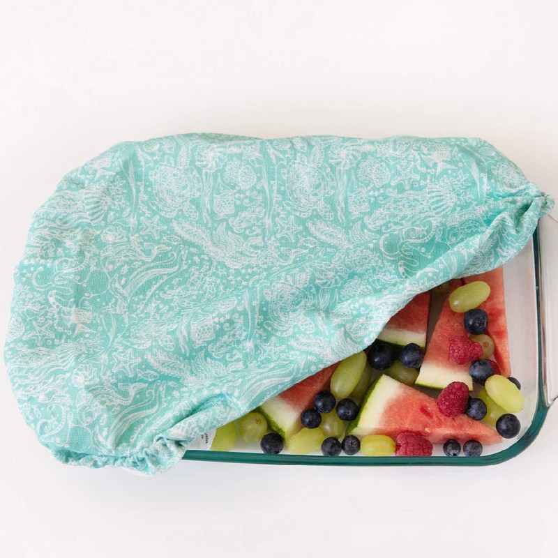 4MyEarth Reusable Cotton Food Cover - Extra Large, Ocean Life