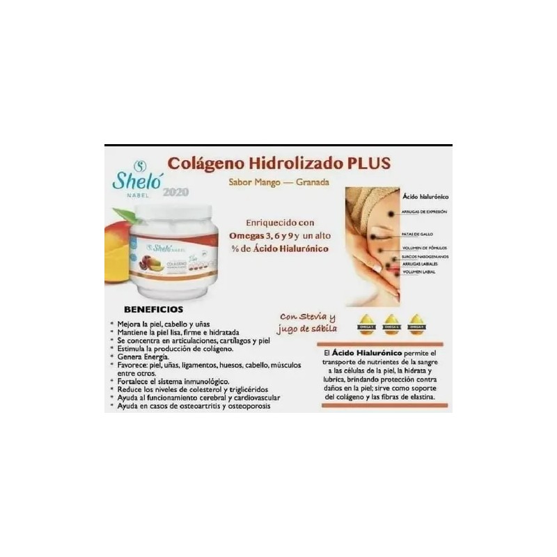 Acido Hialuronic Colag Hidrolizado, Polvo Mango Shelo Nabel