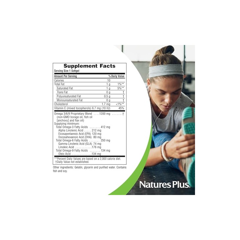 Nature's Plus, Ultra Omega 3/6/9, Fatty Acid Dietary Supplement, 120