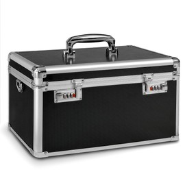 Cajas de bloqueo con combinación de medicación negra con código para artículos personales, caja de seguridad para documentos de 14.76 x 7.6 x 9.1 pulg