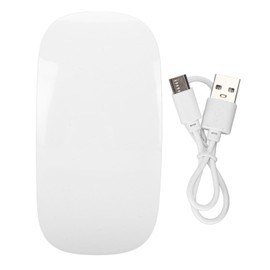 Wireless Bluetooth Mouse Ergonomic Curved Optical Touch USB C Rechargeable Slim Silent Travel Computer Mouse for PC Laptop White