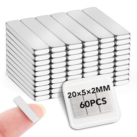 20 piezas de imanes de tierras raras rectangulares de alta resistencia, imanes pequeños de neodimio metálicos, para refrigerador, manualidades, herram