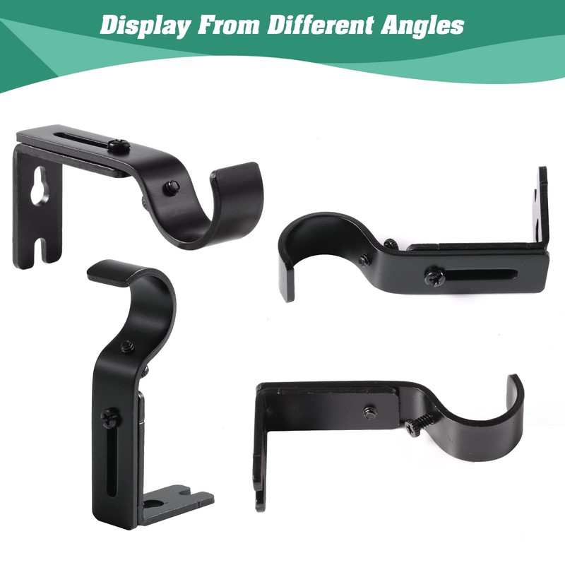 Creatyi Adjustable Curtain Rod Brackets - Heavy Duty 1 Inch