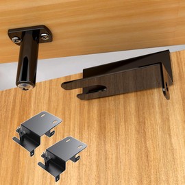 RIAUOR Adjustable Child Proof Door Locks For Top Of Door, Heavy-Duty Metal Childproof Door Locks Top Of Door, Kid Door Locks Top Of Door For Interior/Exterior/French Doors (Black, 2 Pcs)