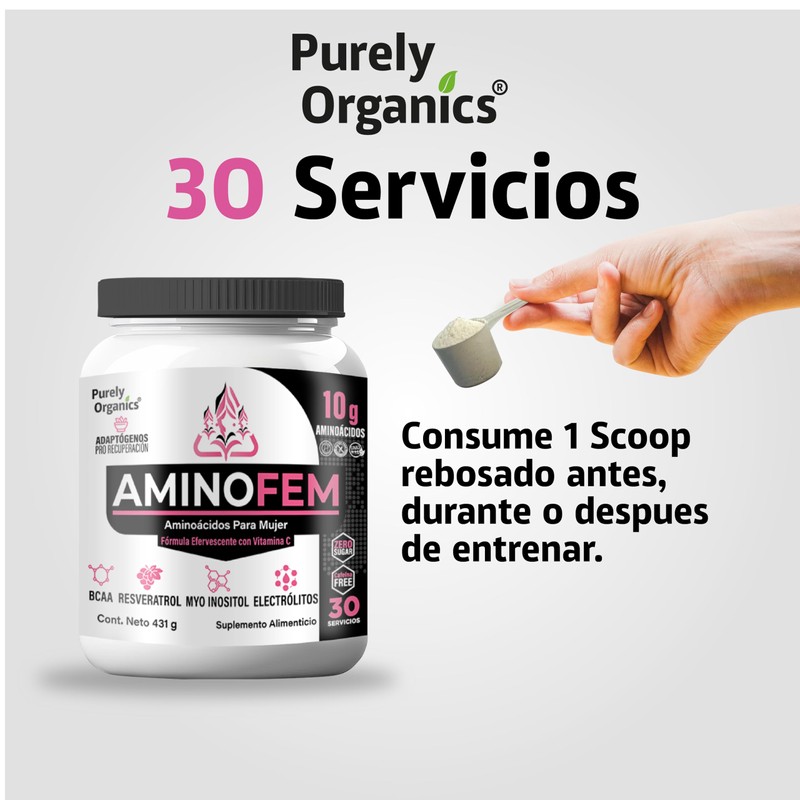 Amino Fem. Con Inositol, Vitamina B9, Pulpa de Uva, Antioxidantes