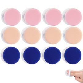 Mirhua Cushion Funde Puff Sponge Makeup Sponge for Wet and Dry Use, Soft, Absorbent, Multifunctional, 3 Colors, 3 Layers, Pack of 12 (Pink, Blue, Skin Color)