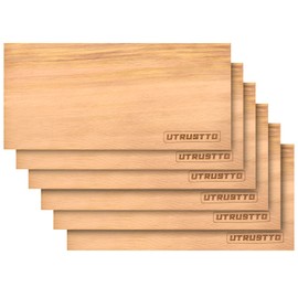 UTRUSTTO Cedar Wood Board for Grilling, Set of 6 Grill Boards, Smoking Boards Made of 100% Natural, for a Special Grill Taste