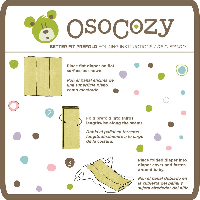 OsoCozy Better Fit Unbleached Prefold Cloth Diapers -100% Cotton, Gauze