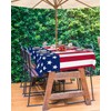 4th of July Tablecloth with Umbrella Hole and Zipper American